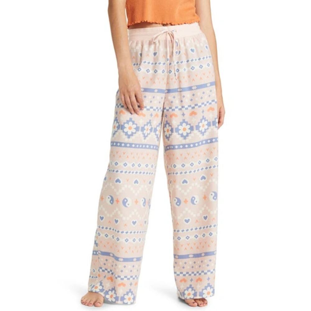 BP. Nordstrom Cotton Blend Flannel Pajama Pants Size M LOUNGEWEAR Aztec